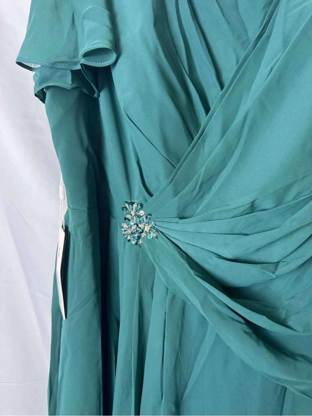 Mondressy Chiffon Formal Gown – Teal/Sage Green – NWOT – Plus Size